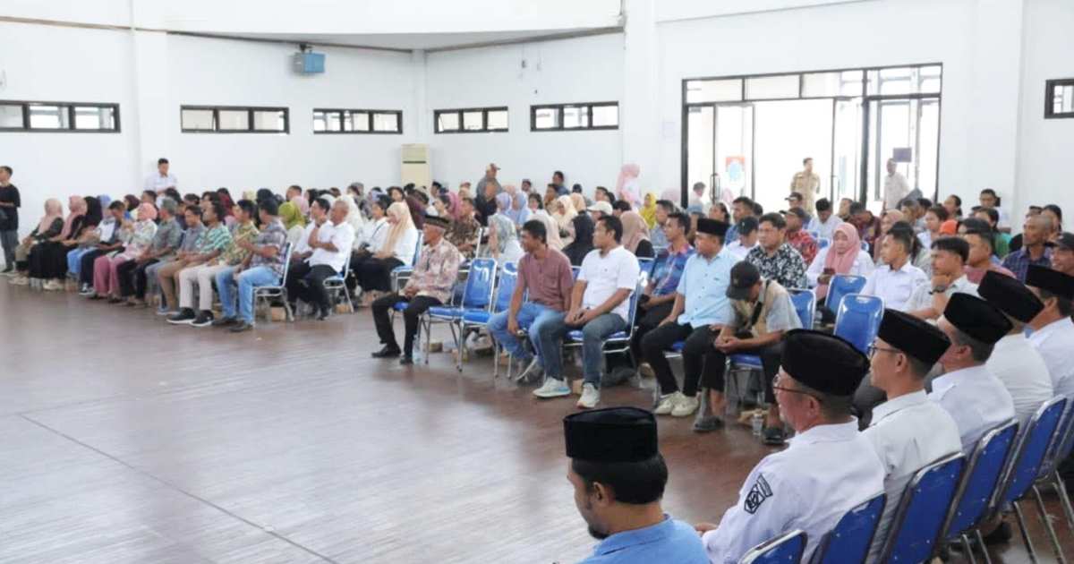 Suasana peserta saat pembukaan Bimtek Panitia Pemilihan Sangadi Boltim 2026.
