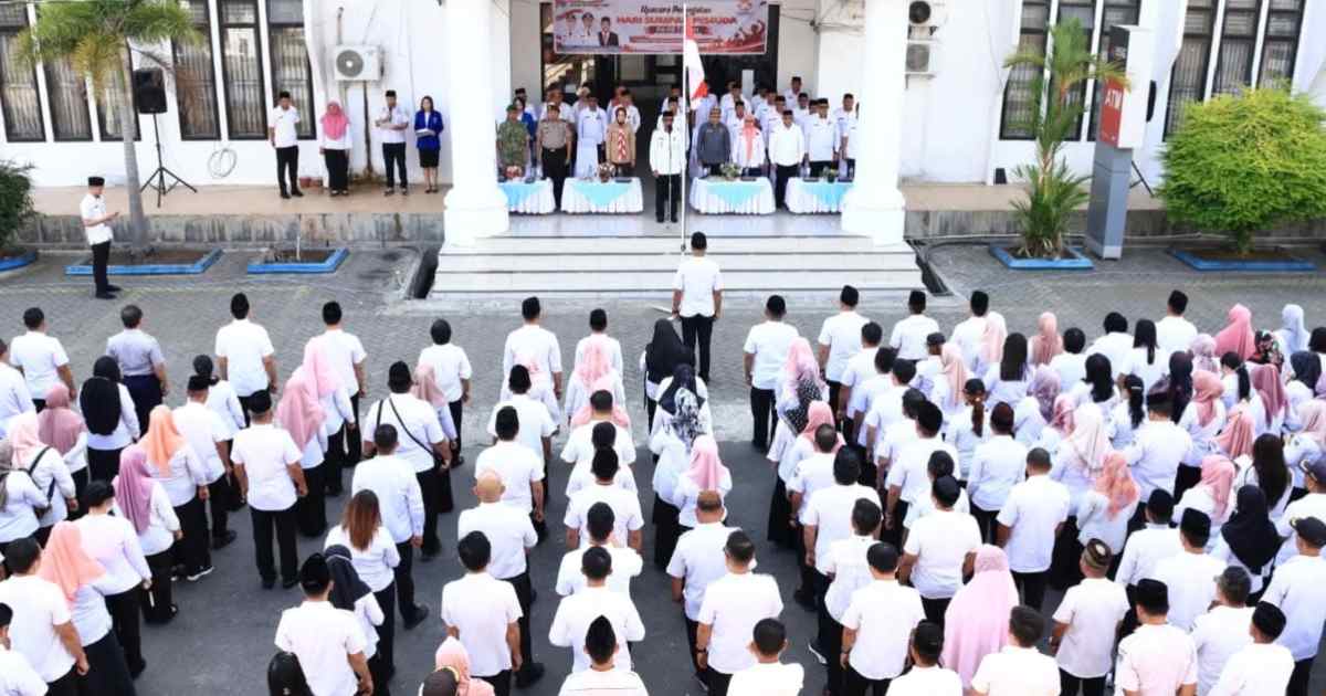 Suasana upacara peringatan Hari Sumpah Pemuda ke-98 tingkat Kabupaten Bolaang Mongondow Timur tahun 2026.