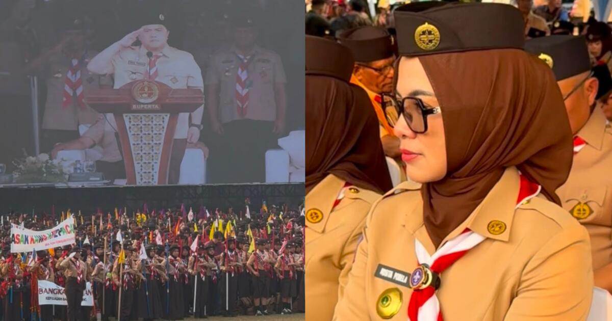 Ketua Kwarcab Boltim Rosita Pobela menghadiri pembukaan Jambore Nasional XII di Cibubur.