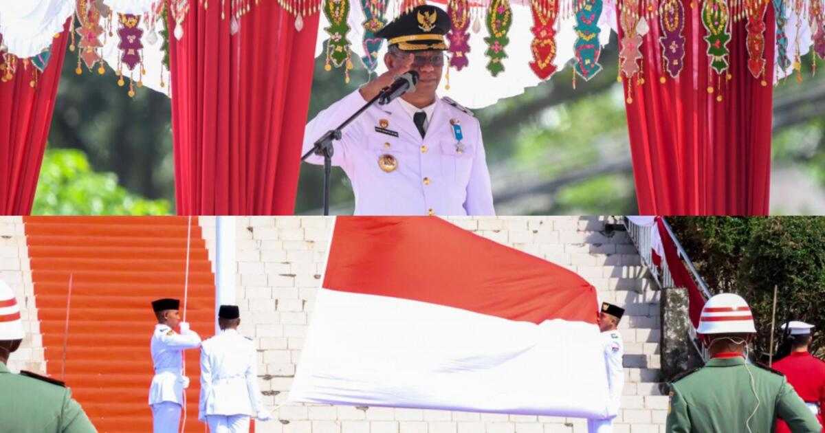 Bupati Oskar Manoppo memimpin upacara HUT ke-81 Kemerdekaan RI di Boltim.
