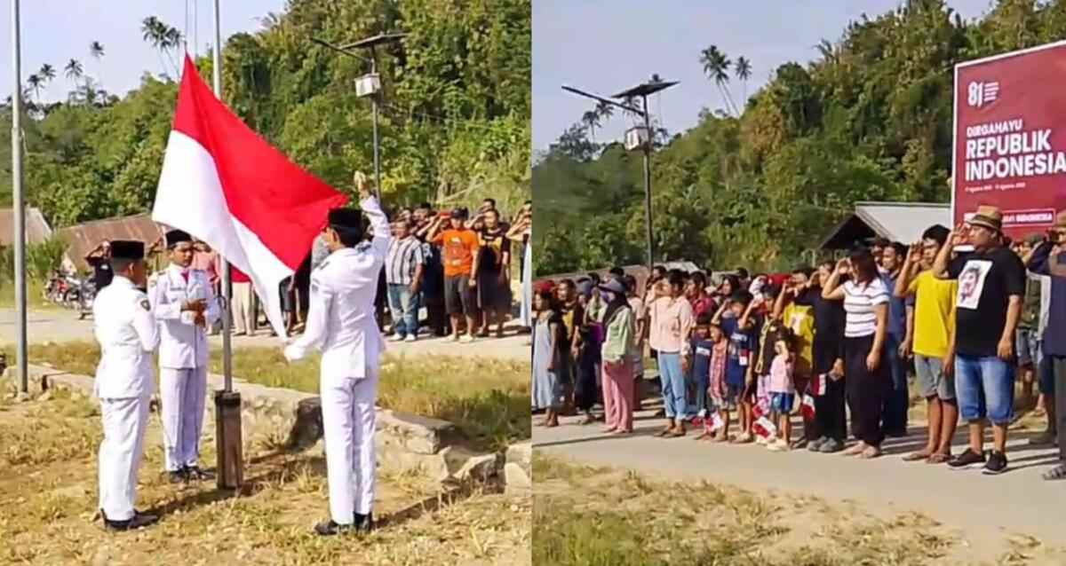 Warga Kotabunan Boltim mengikuti upacara HUT ke-81 Kemerdekaan RI di Panang