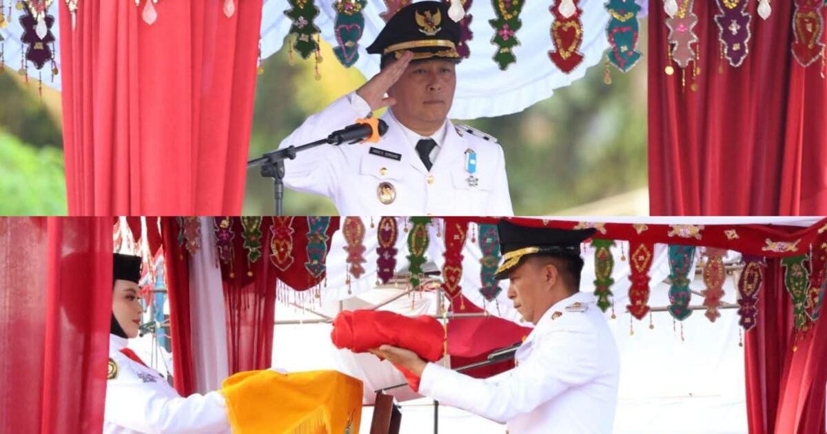 Wabup Argo Sumaiku memimpin upacara penurunan bendera HUT ke-81 Kemerdekaan RI di Boltim