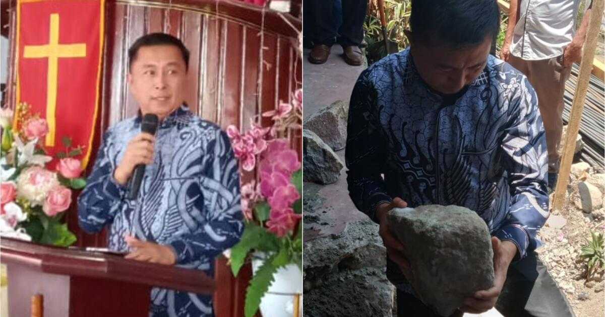 Wabup Boltim Argo Vinsensius Sumayku meletakkan batu pertama pembangunan Gereja GMIBM Baitel Moyongkota