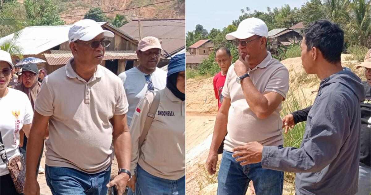 Bupati Boltim Oskar Manoppo meninjau lokasi di Desa Lanut