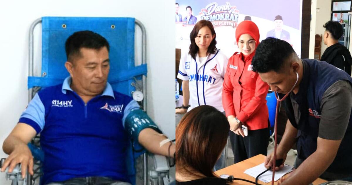 DPC Partai Demokrat Boltim menggelar donor darah dalam rangka HUT ke-25.