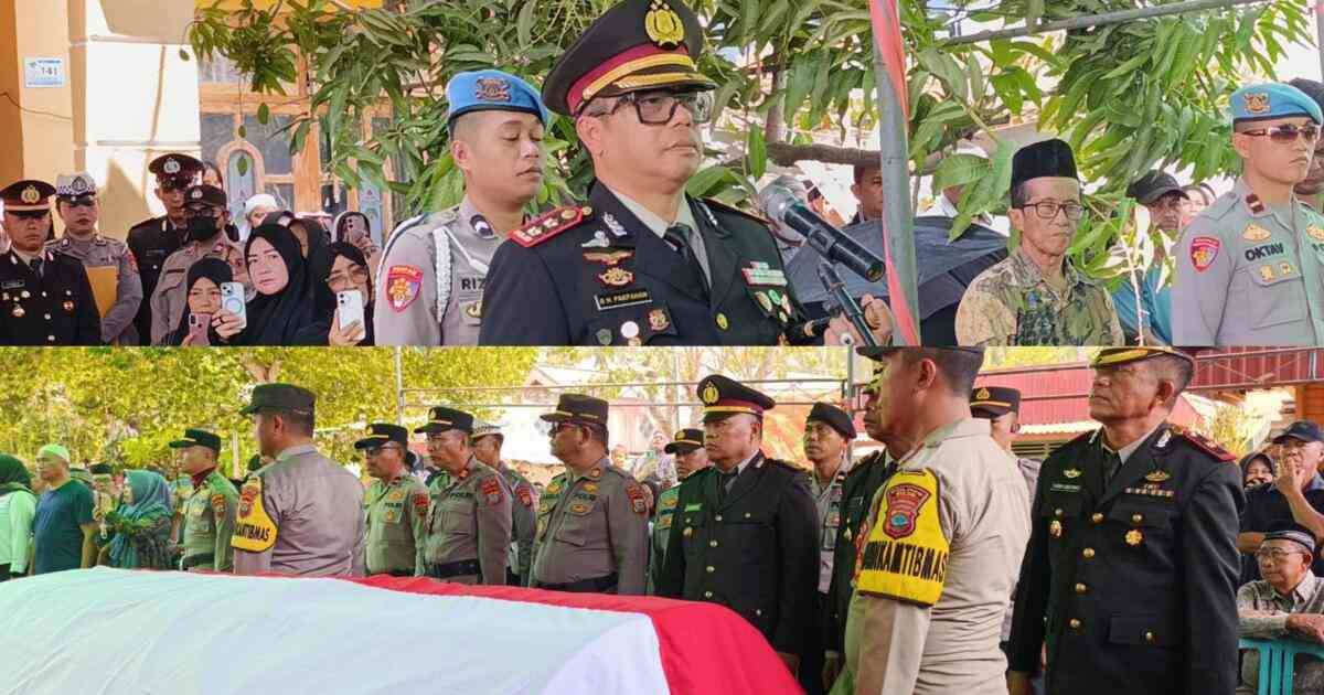 Kapolres Boltim AKBP Golfried Hasiholan Pakpahan menyampaikan belasungkawa atas meninggalnya Aiptu Batri.