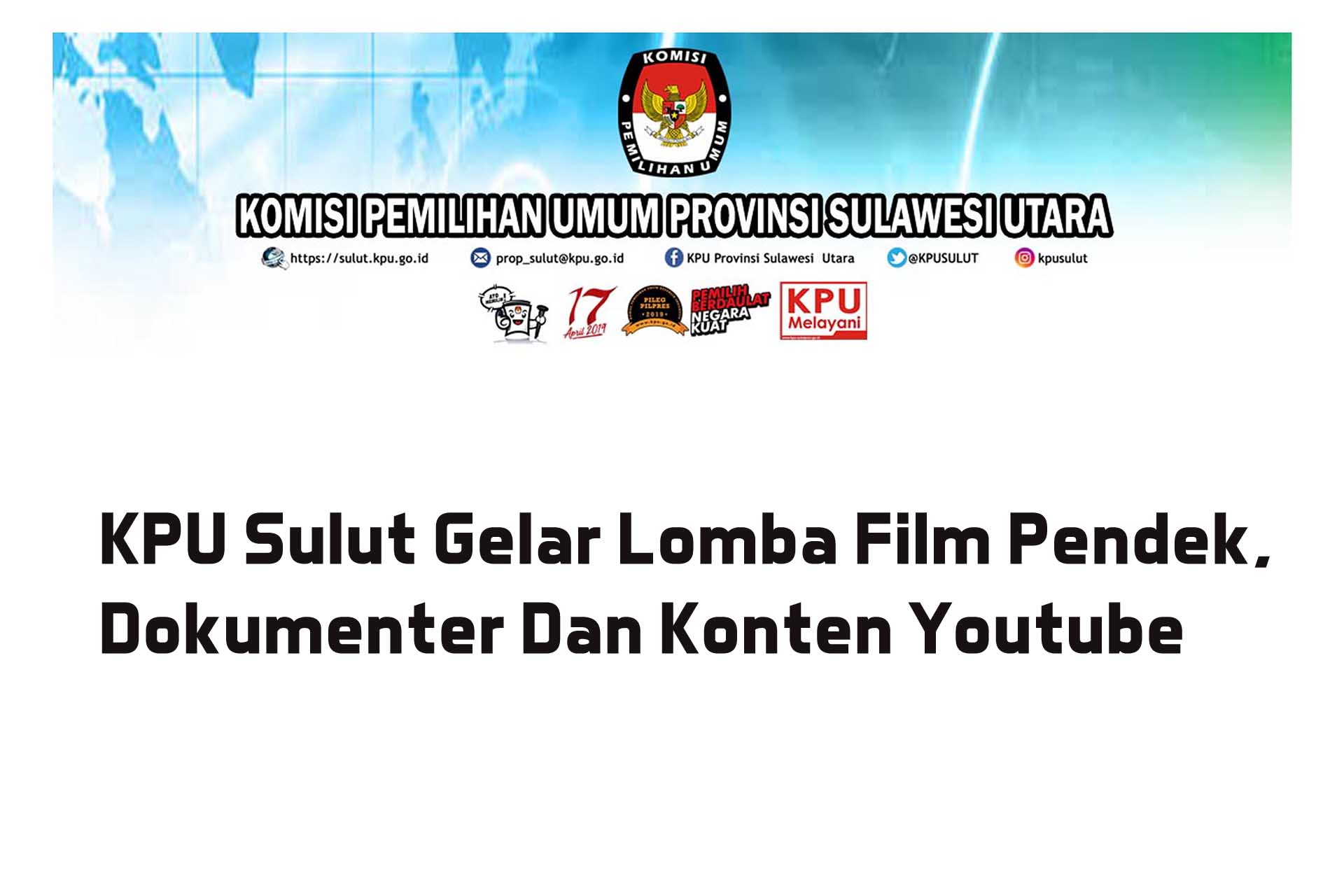 KPU Sulut Gelar Lomba Film Pendek