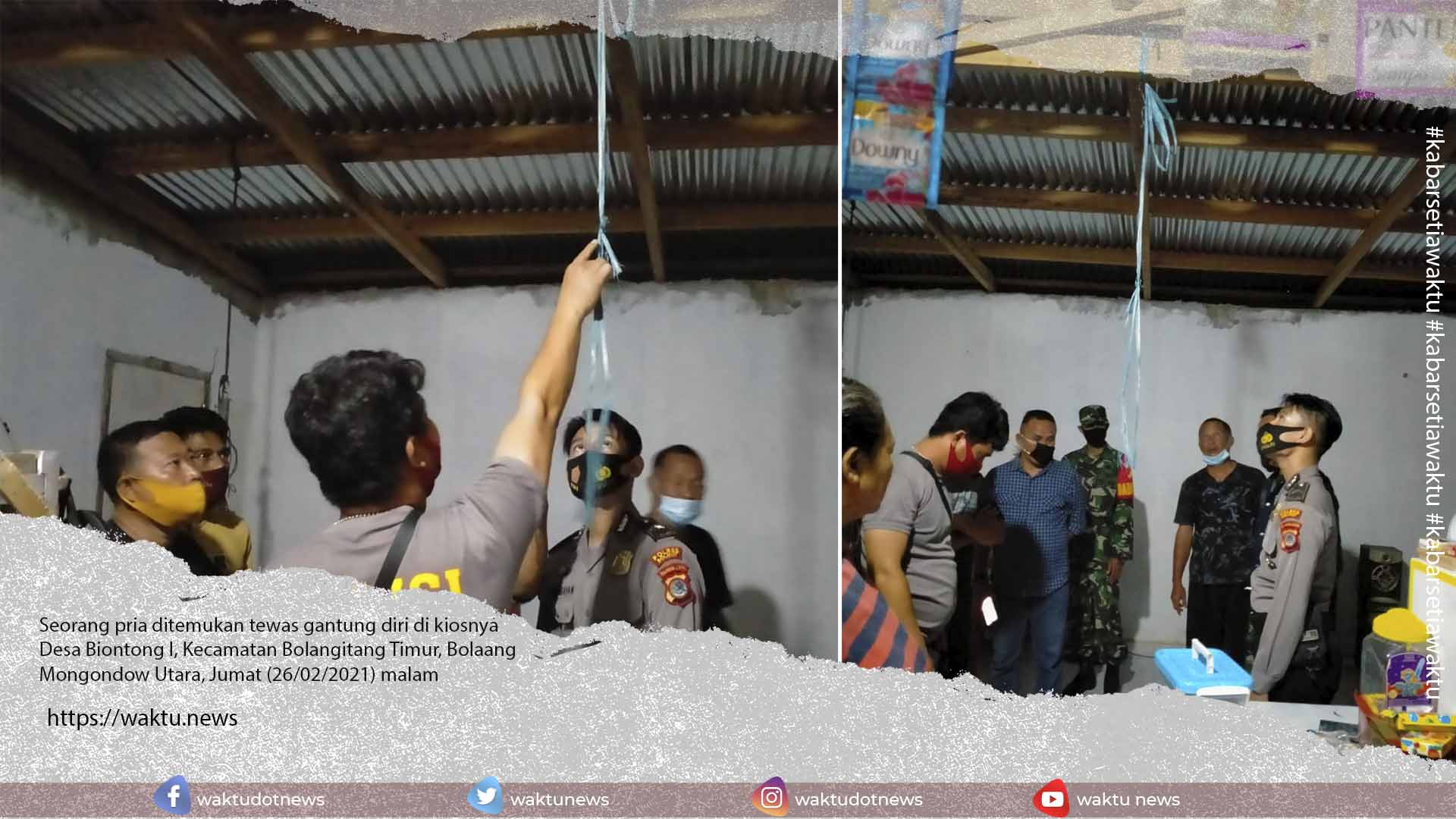 Pria Bolmut Ditemukan Tewas Gantung Diri