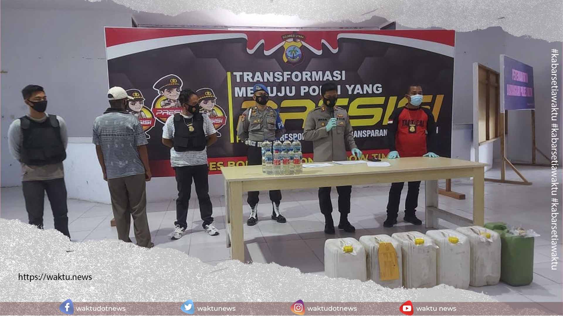 Polres Boltim Sita Ratusan Liter Cap Tikus