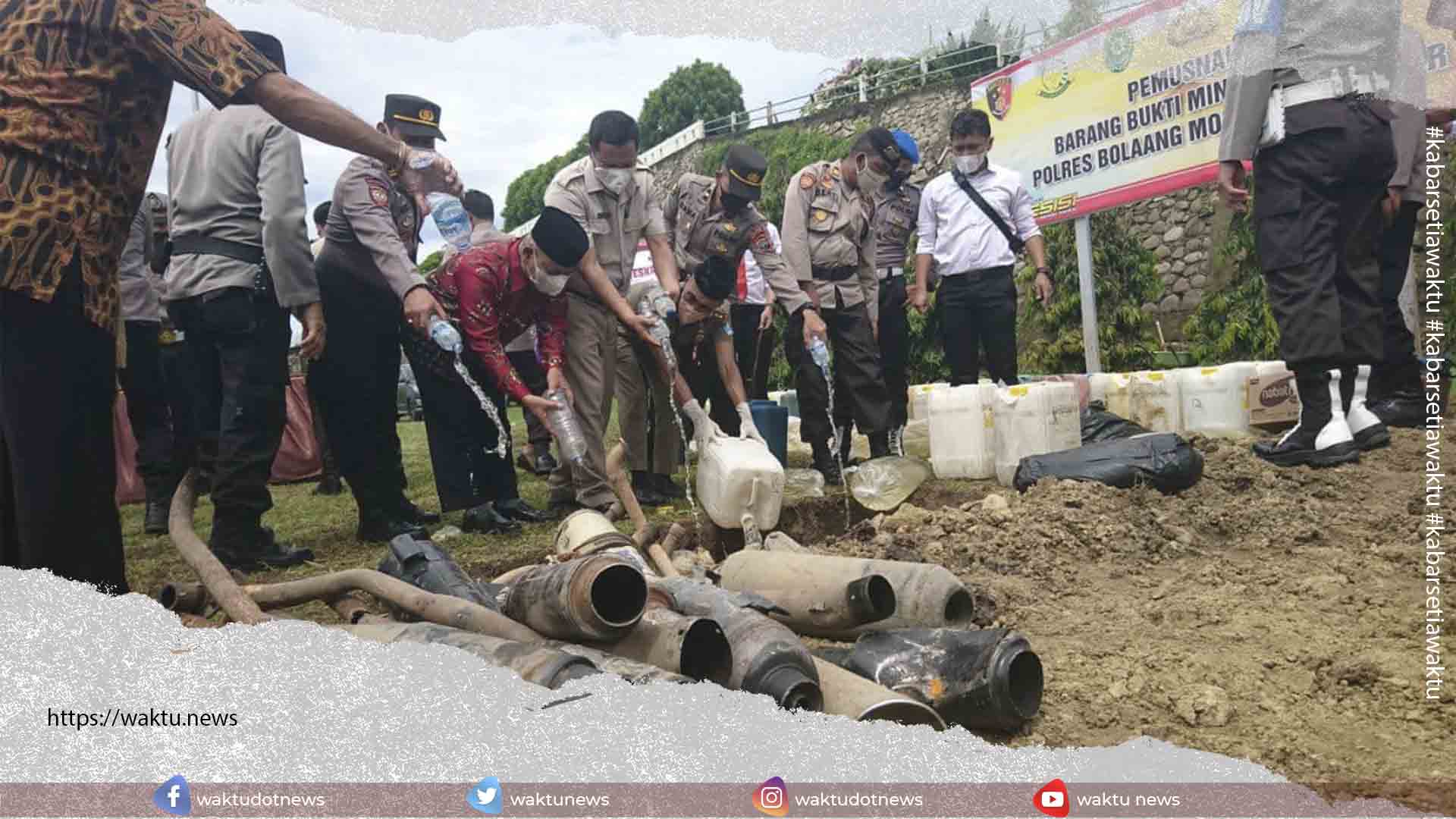 Seribu Liter Miras Beserta Puluhan Knalpot Bising Dimusnahkan Polres Boltim