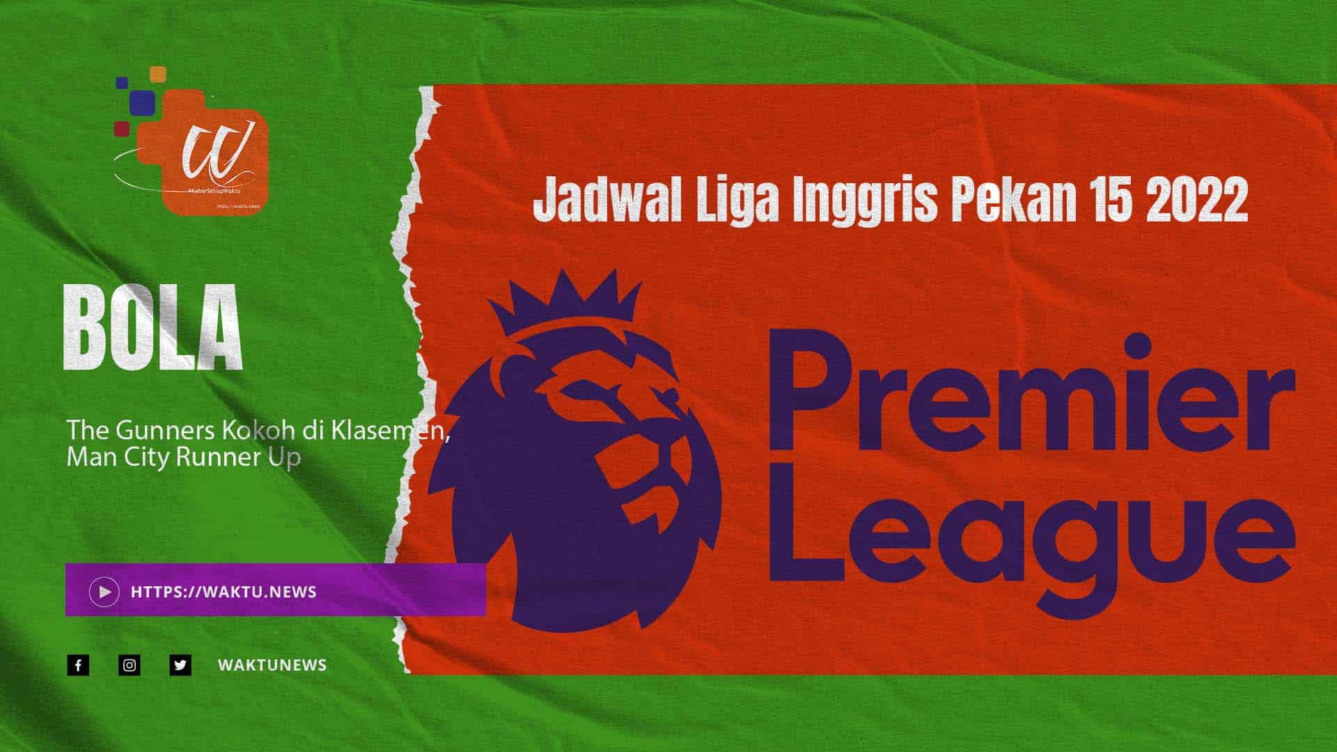 Jadwal Liga Inggris Pekan 15 2022