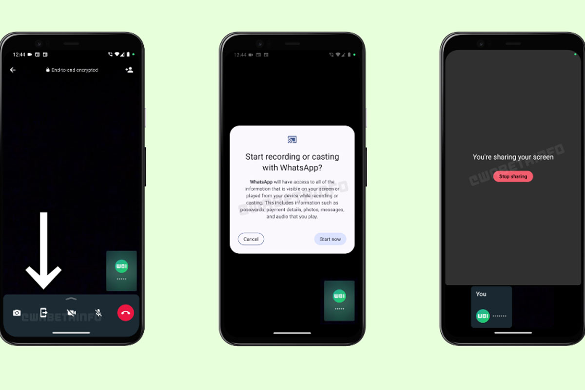 WhatsApp Berbagi Layar Panggilan Video