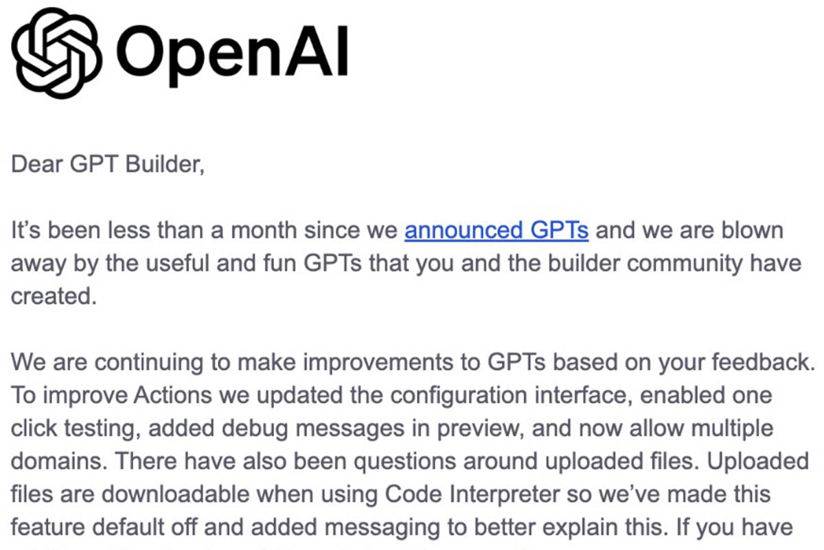 OpenAI Rilis Toko GPT pada 2024