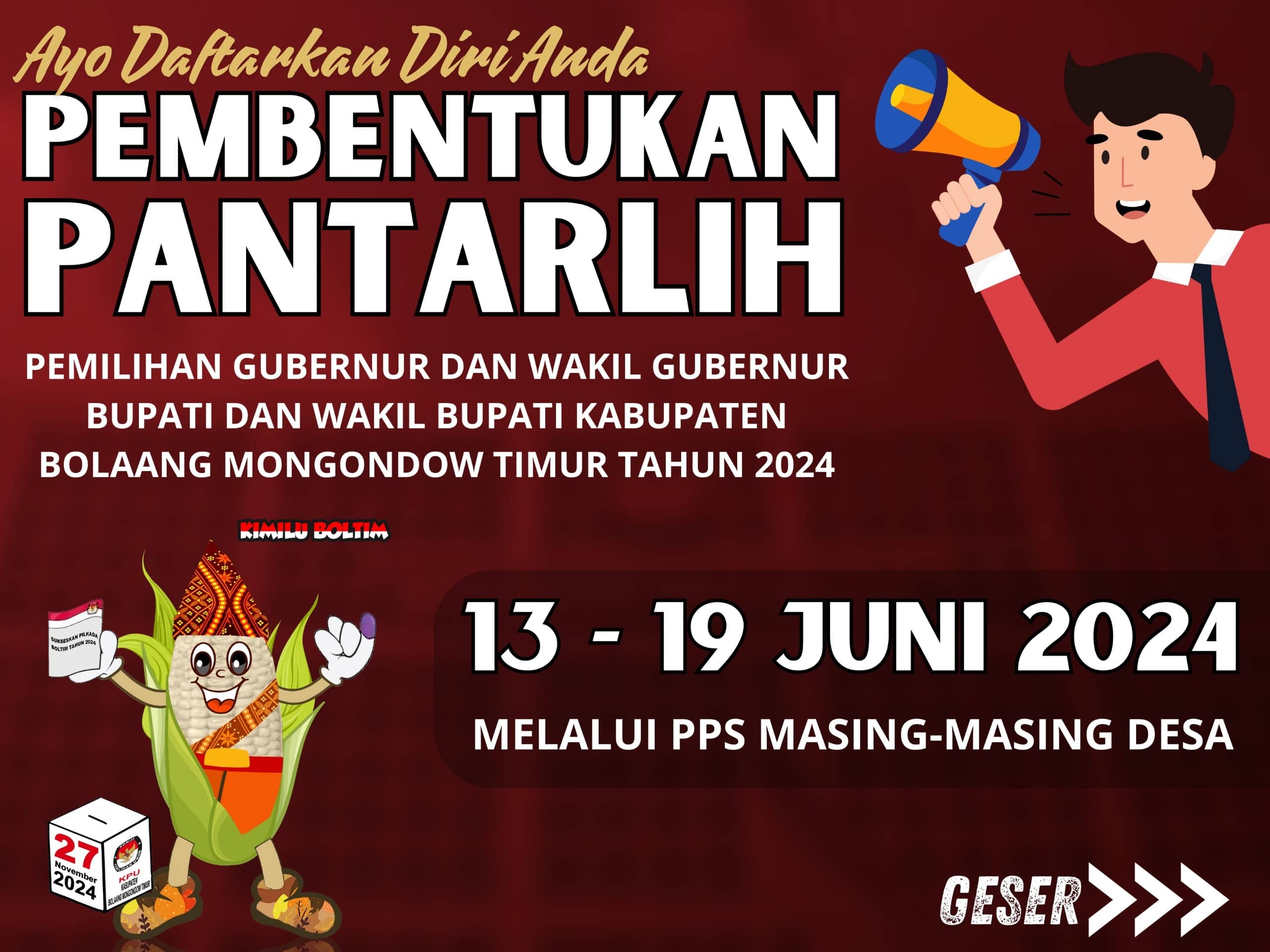 KPU Boltim Rekrut Pantarlih Pilkada 2024