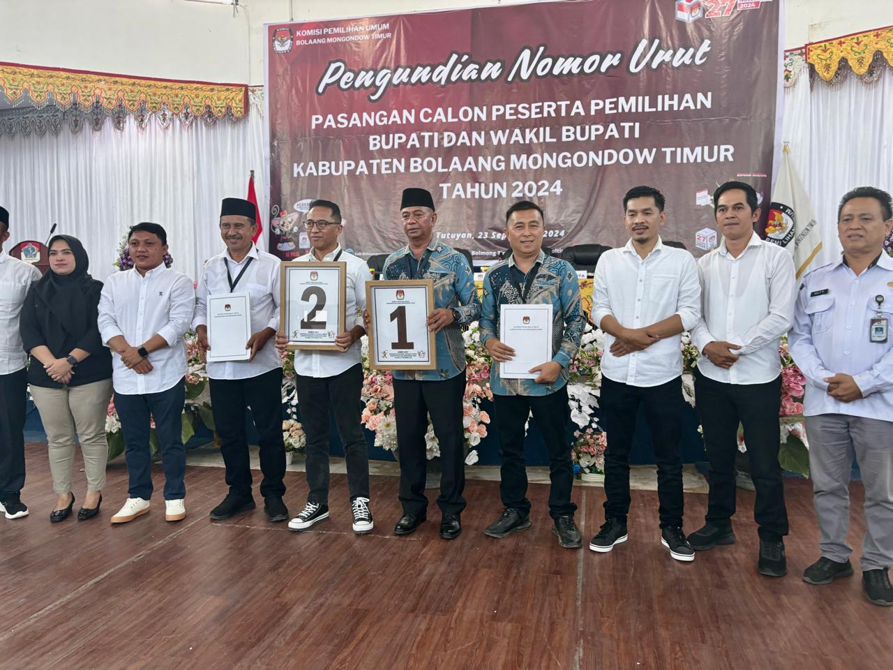 KPU Boltim Tetapkan Oskar-Argo Nomor Urut 1