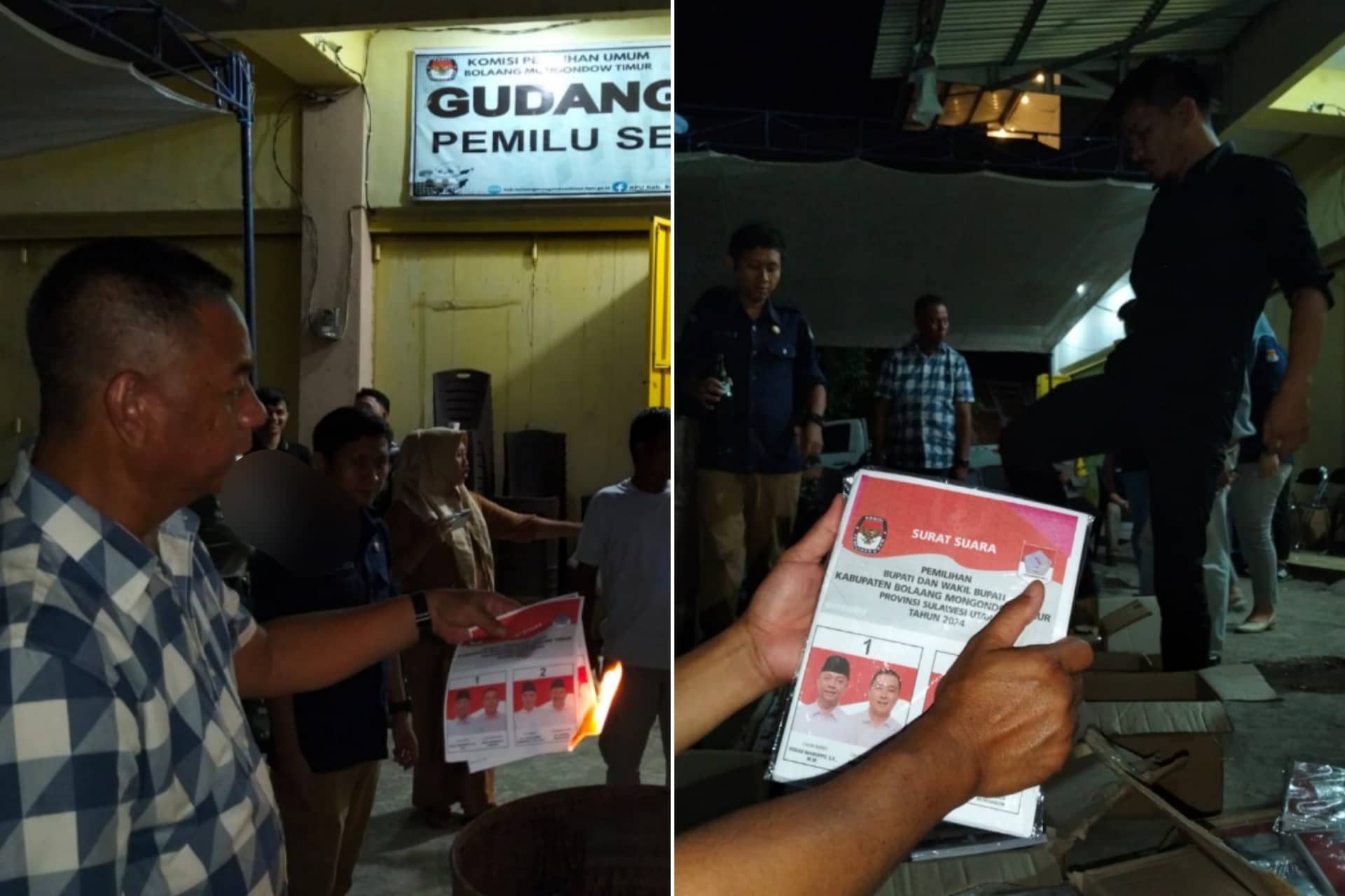 KPU Boltim Bakar Surat Suara Rusak