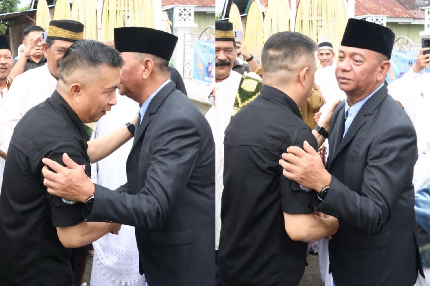 Momen Langka! Wabup Boltim Non-Muslim Argo Sumaiku Sambut Bupati Oskar Manoppo dan Warga Keluar Masjid Usai Salat Idul Fitri