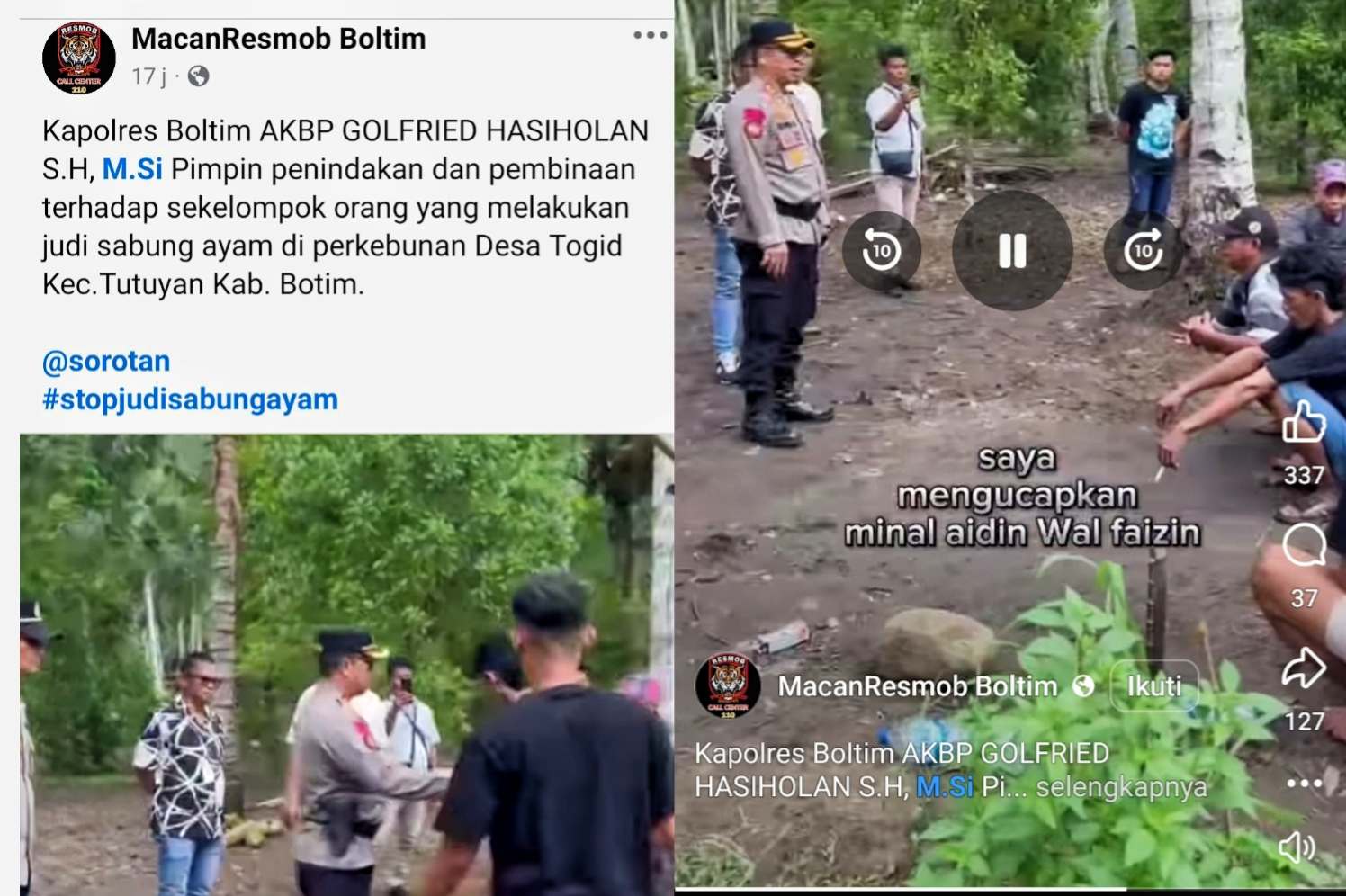 Polisi Gerebek Sabung Ayam saat Idul Fitri