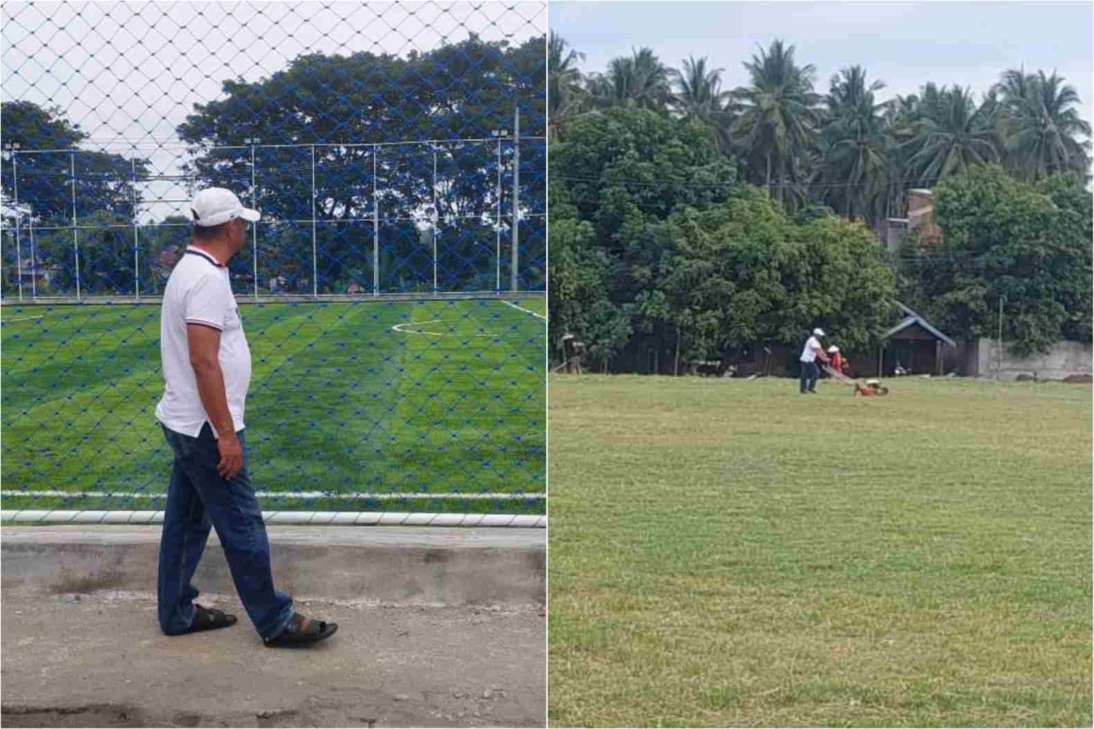 Bupati Boltim Oskar Manoppo ikut membersihkan Lapangan Gogaluman Tutuyan