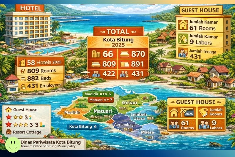 Data hotel dan guest house Kota Bitung 2025