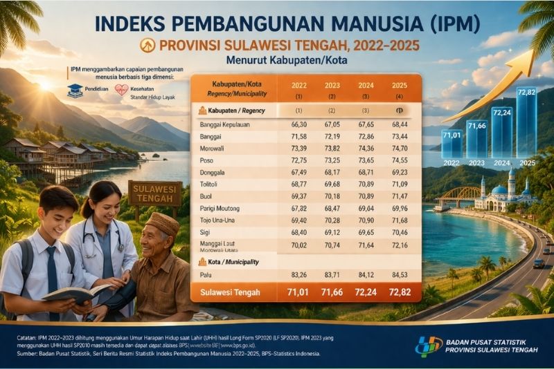 Indeks Pembangunan Manusia Sulawesi Tengah 2025