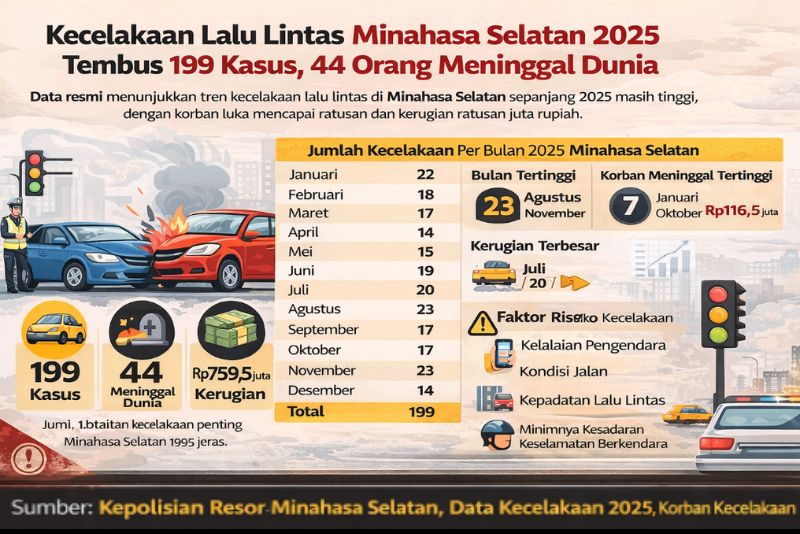 kecelakaan lalu lintas Minahasa Selatan 2025