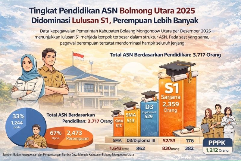 tingkat pendidikan ASN Bolmong Utara 2025