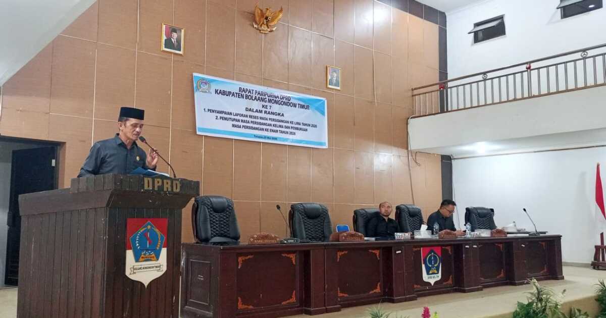Penyampaian laporan reses Dapil II DPRD Boltim dalam rapat paripurna