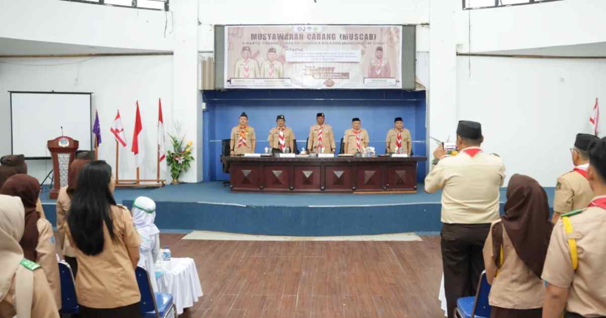 Suasana pelaksanaan Muscab III Kwarcab Pramuka Boltim di Kantor Bupati
