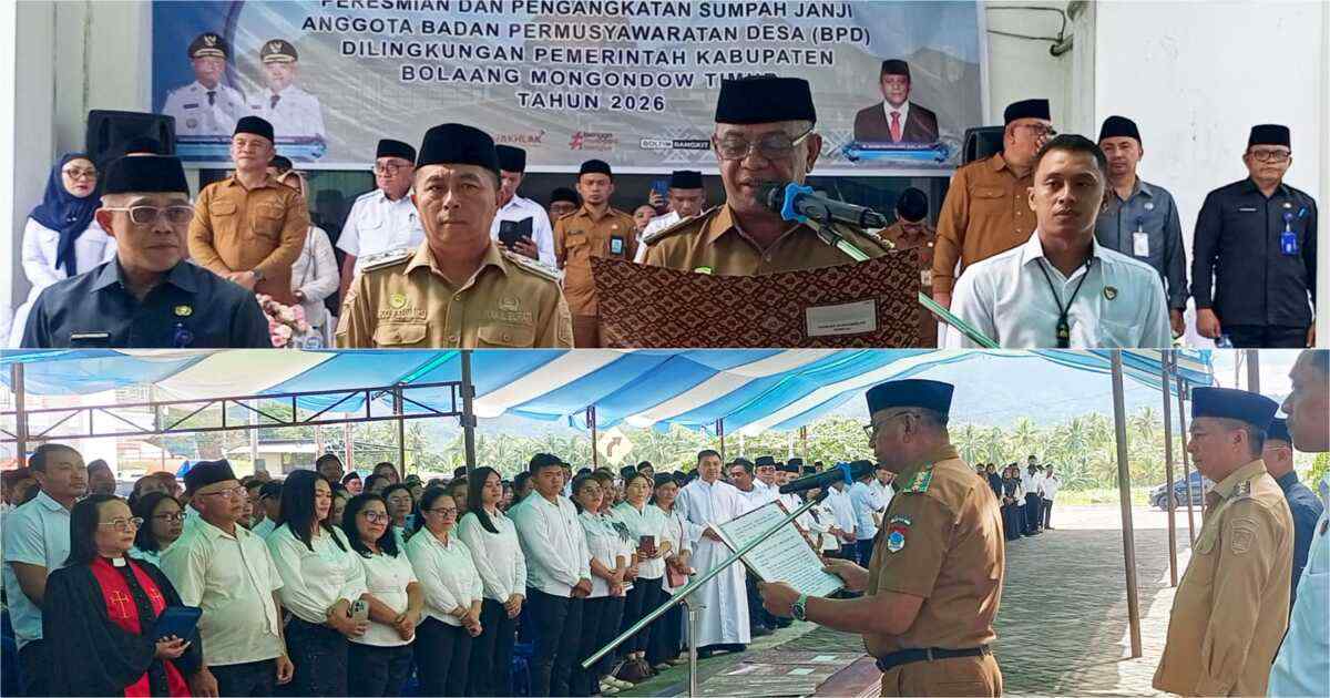 Bupati Oskar Manoppo mengukuhkan anggota BPD se-Kabupaten Bolaang Mongondow Timur