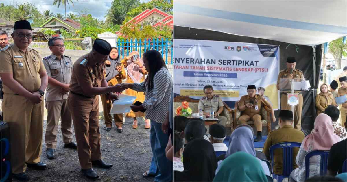 Bupati Boltim Serahkan 58 Sertifikat PTSL untuk Warga Modayag