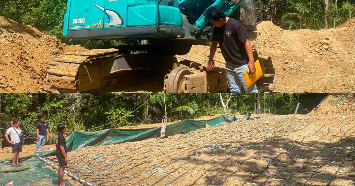 Petugas Polres Boltim melakukan penertiban lokasi tambang emas di Desa Nuangan Selatan.