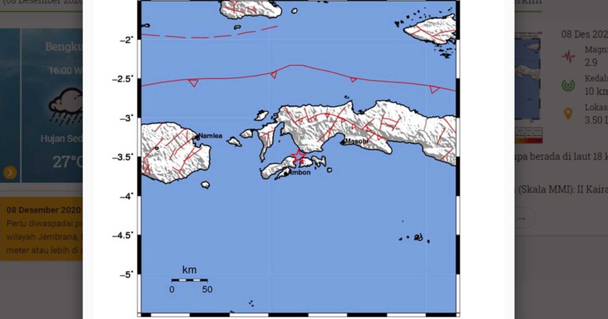 Gempa Terkini hari ini Mengguncang Kairatu