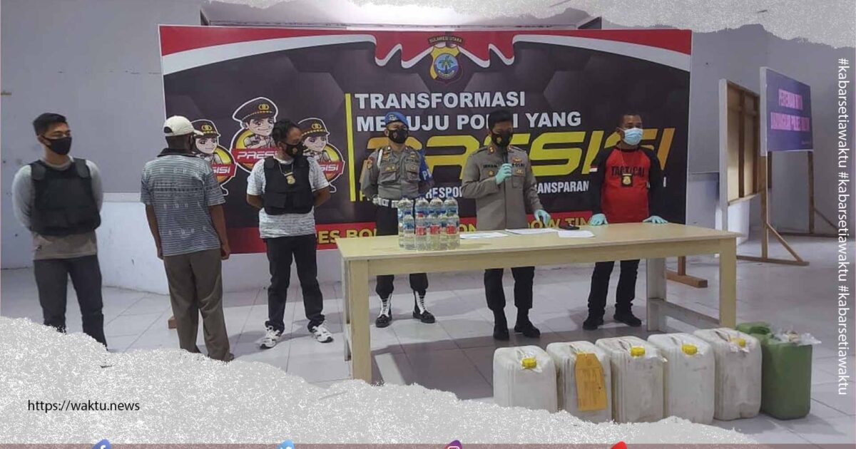 Polres Boltim Sita Ratusan Liter Cap Tikus