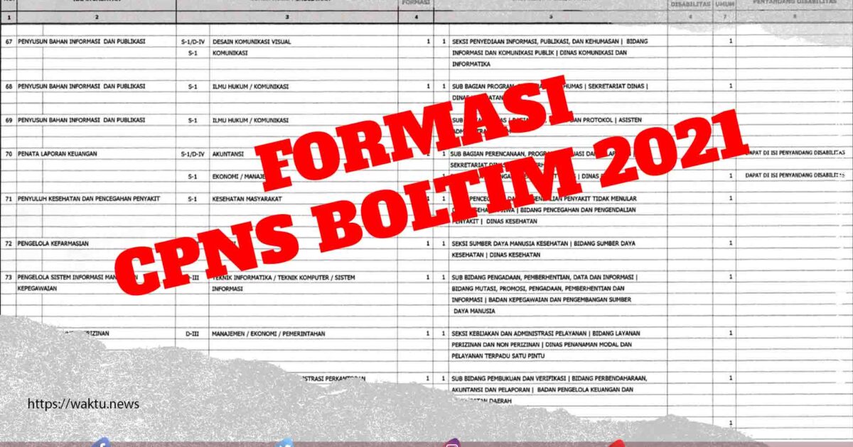 Formasi CPNS Boltim 2021