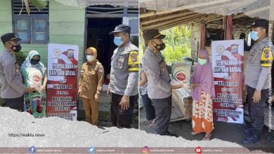 Polsek Nuangan Salurkan Bansos