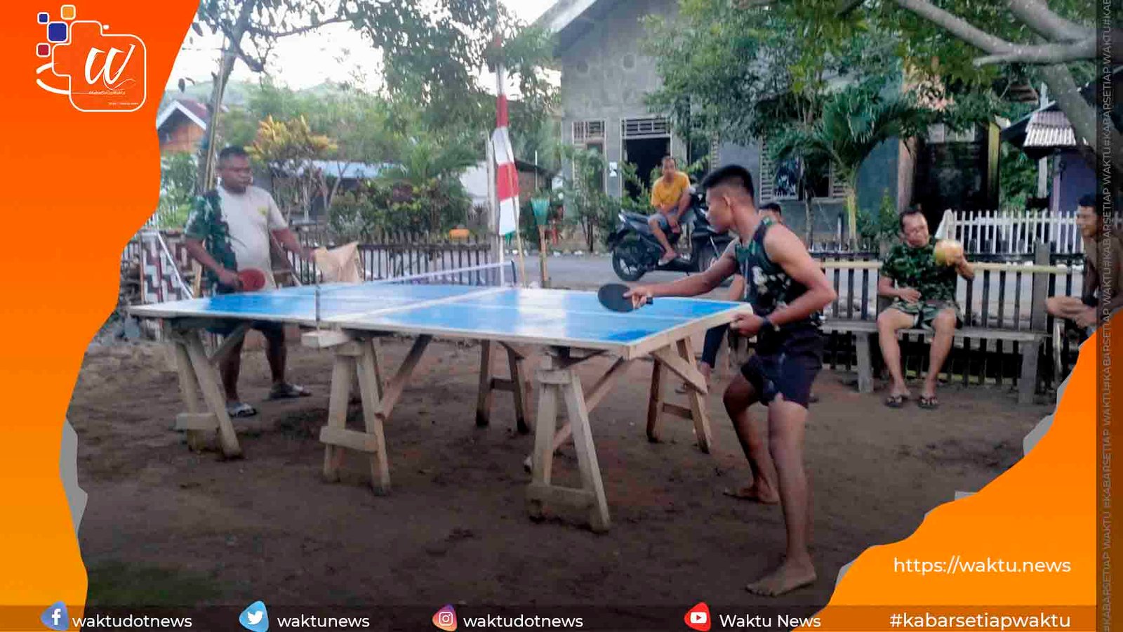 Satgas TMMD 113 Jalin Keakraban Dengan Olahraga Pingpong