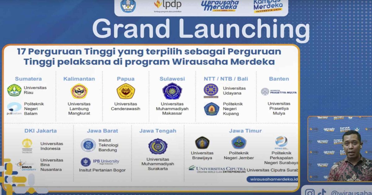 17 Perguruan Pelaksana Program Wirausaha Merdeka 2022