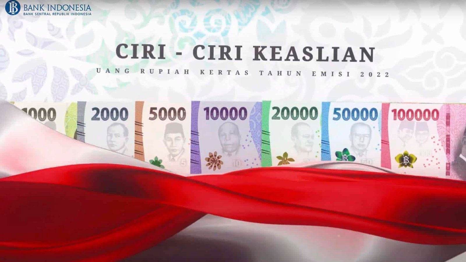 Ciri-ciri Keaslian Uang Rupiah Kertas Tahun Emisi 2022