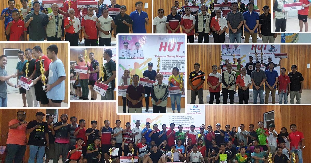 Hasil Turnamen Tenis Meja HUT Bolmut Ke-16
