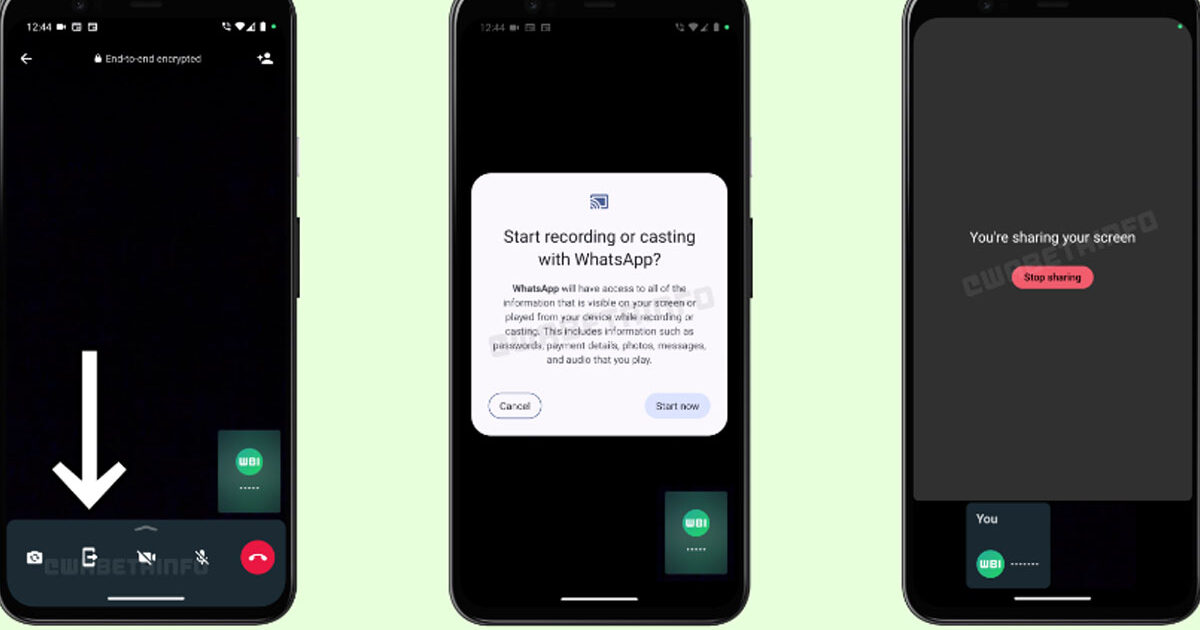 WhatsApp Berbagi Layar Panggilan Video