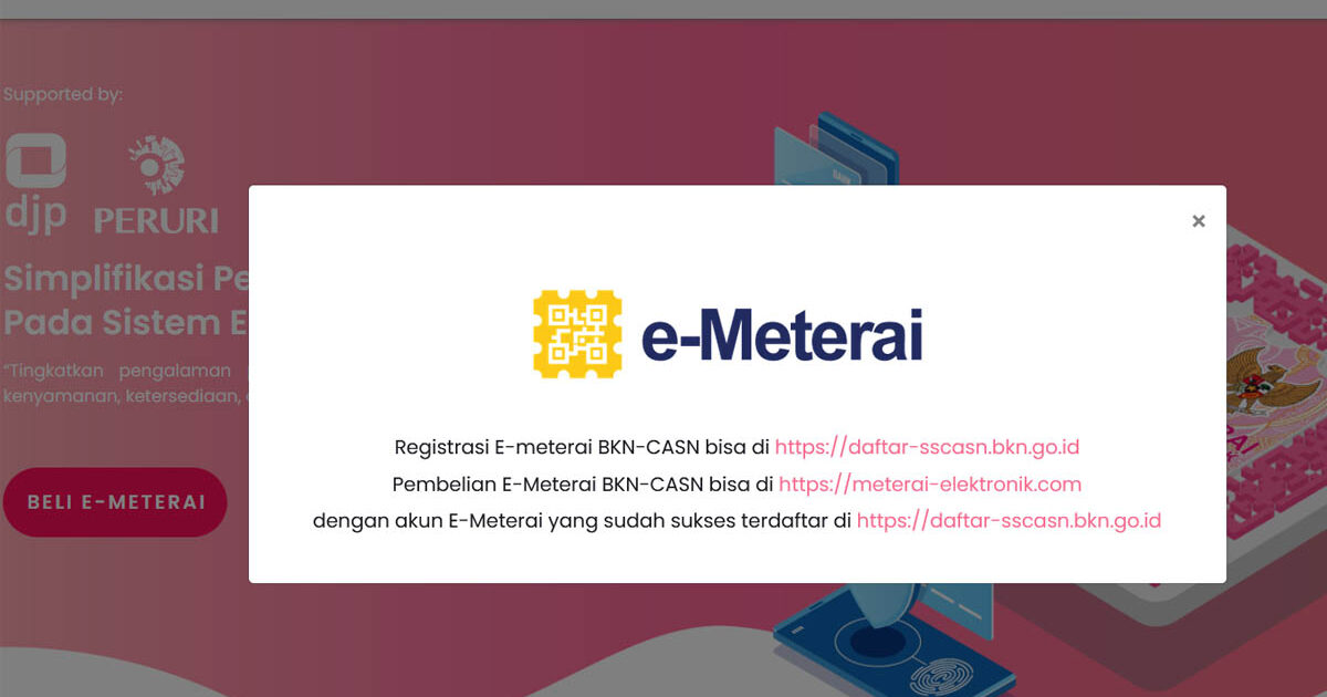 E-Materai di CASN dan PPPK 2023