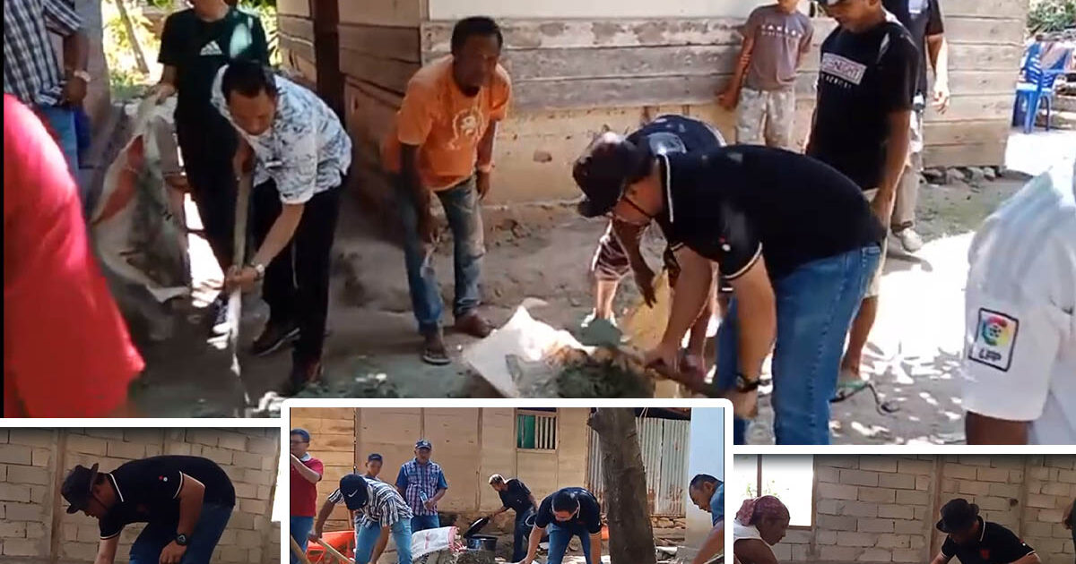 Bupati Bolmut Bergotong Royong di Lantenisasi Rumah