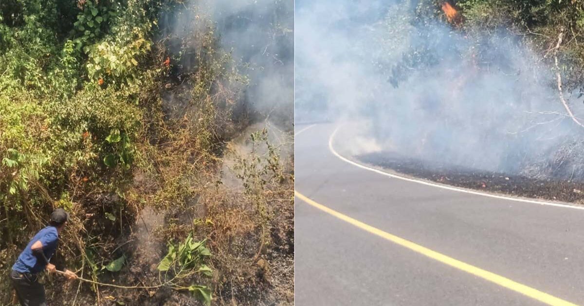 Warga Boltim Padamkan Api