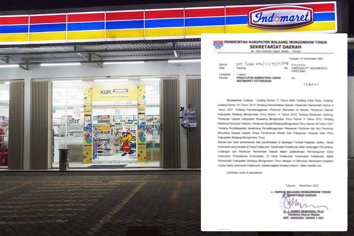 Pemkab Boltim Tutup Toko Indomaret