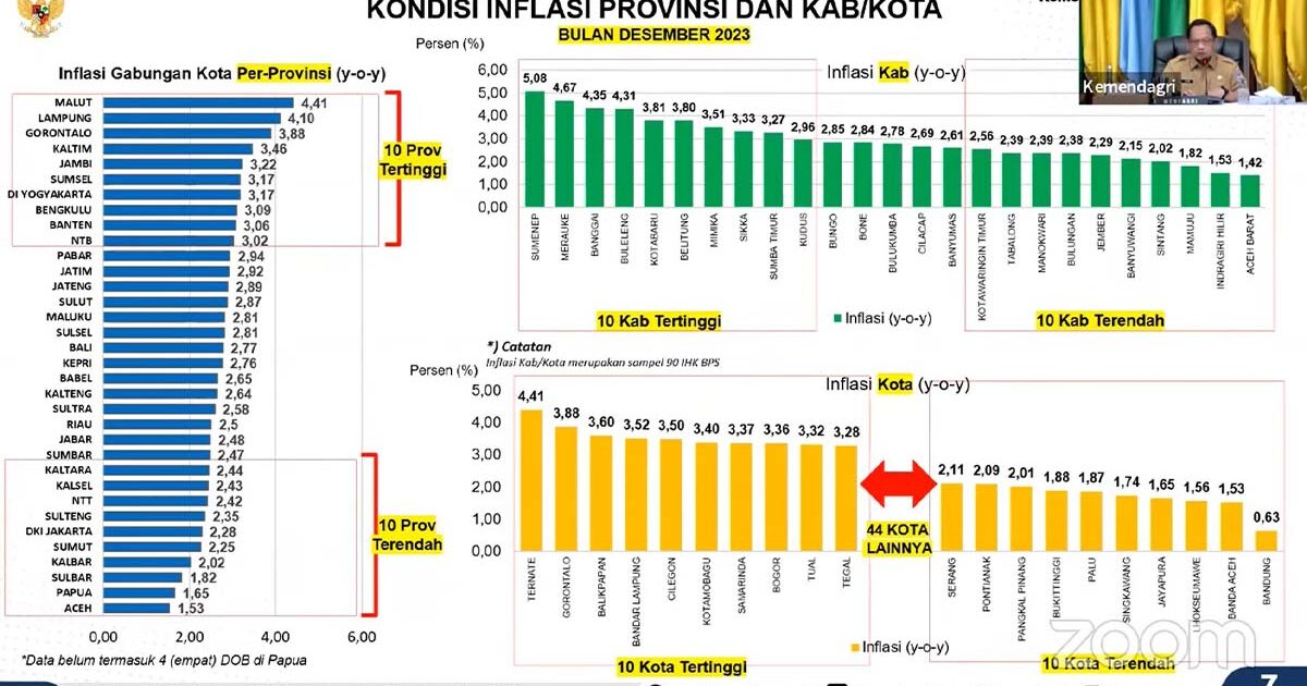Tingkat Inflasi Varian di Provinsi dan Kabupaten Kota 2024