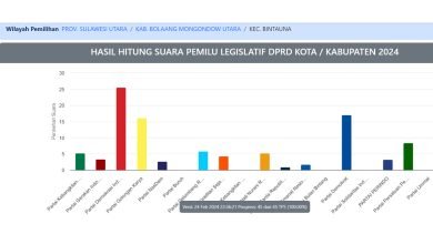 Hasil Pileg DPRD Bolmut 2024 Wilayah Bintauna