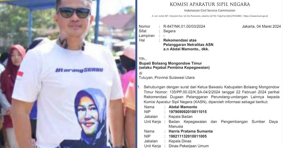 KASN Jatuhi Sanksi Terhadap Abdal Mamonto