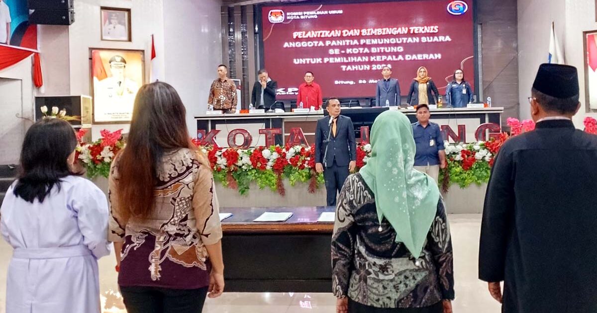 KPU Bitung Lantik PPS Pilkada 2024