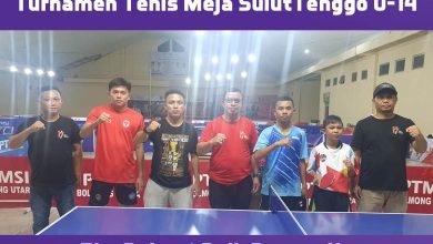 Turnamen Tenis Meja SulutTenggo U-14